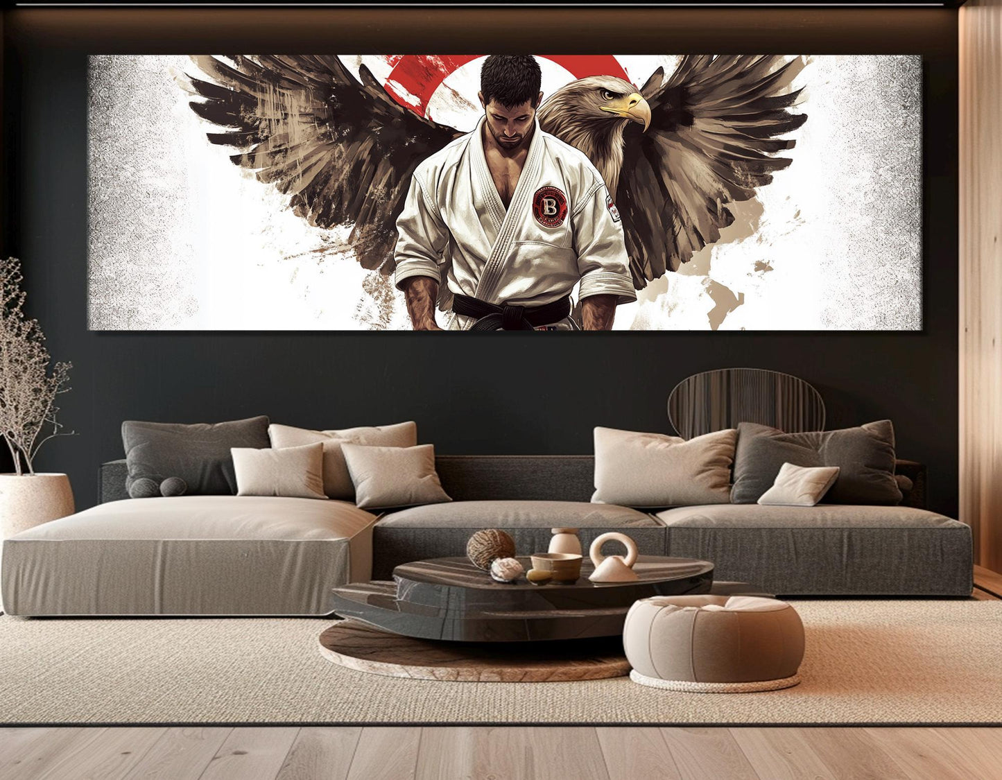 Jiu-Jitsu Wall Art – Abstract Martial Art Decor | Framed Canvas Print Ready to Hang