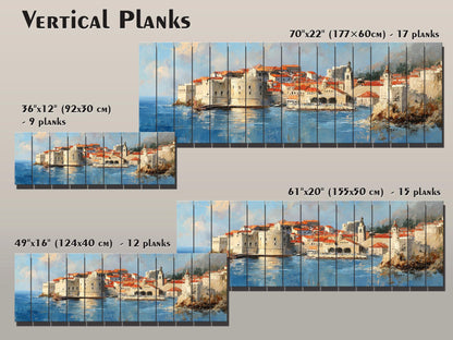 Dubrovnik Wood Print – Rustic Coastal Wall Art With Beige Sunlight Painting