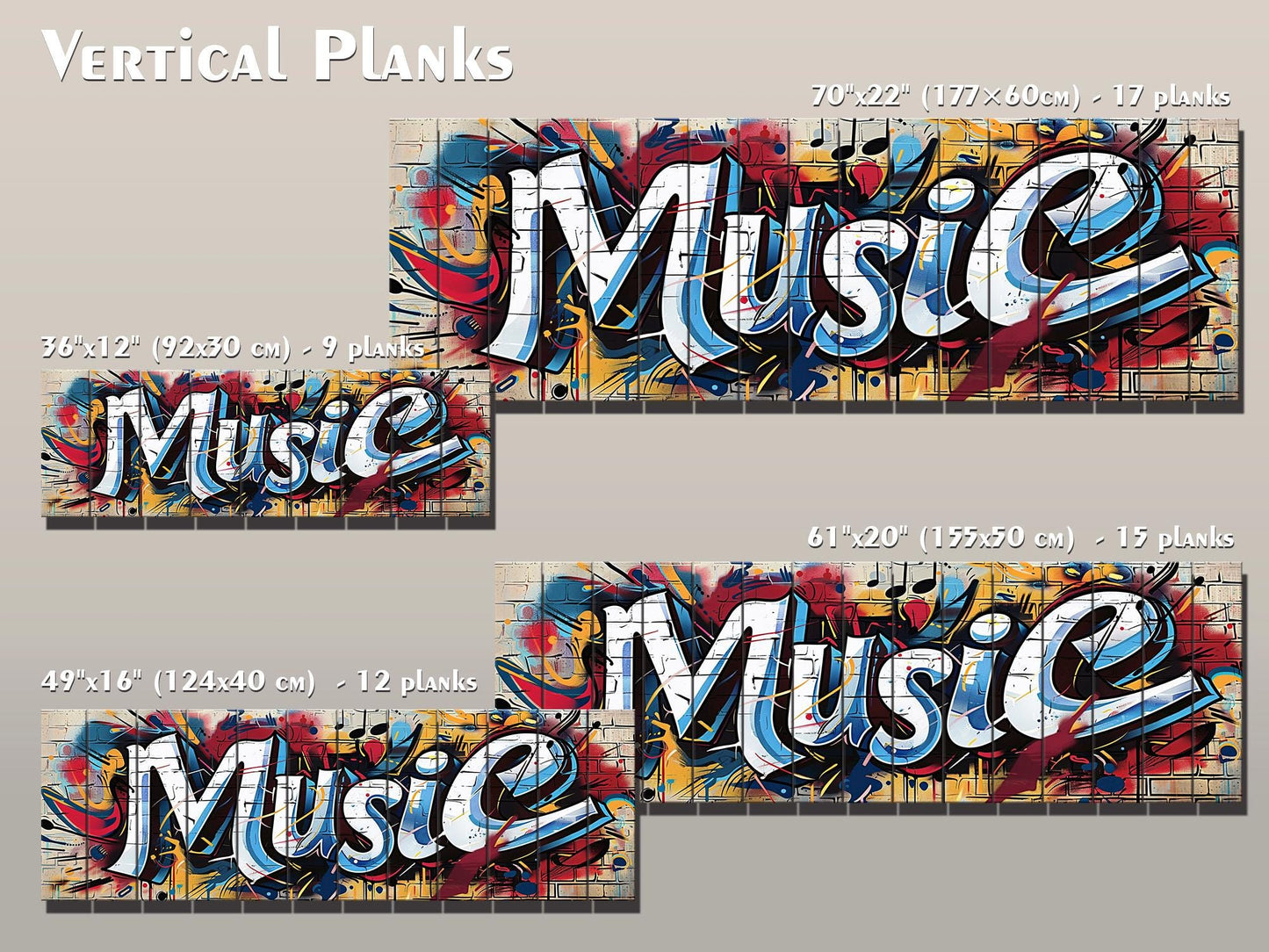 Graffiti Wood Art – Colorful Urban Wall Decor | Natural Wood Print, Ready to Hang