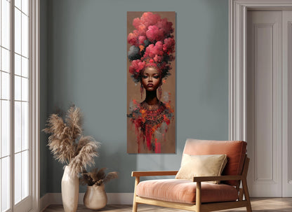 African Woman Portrait Canvas – Framed Canvas Print | Tribal Wall Art, Ready to Hang