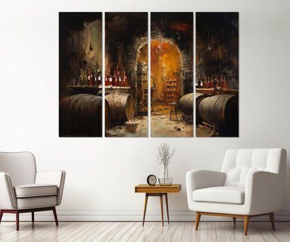 Vintage Wine Wall Art – Wine Cellar Canvas Print | Framed & Ready to Hang