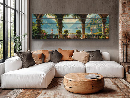 Lake Como Wood Print – Natural Wood Art Landscape Wall Decor On Planks