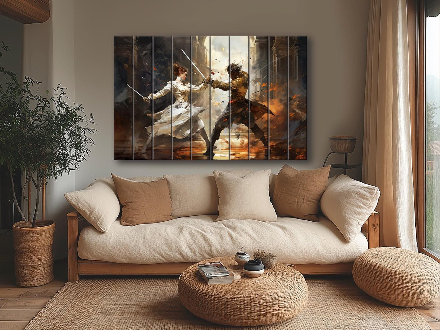 Wood Wall Art – Vintage Fencing Wall Art | Rustic Wood Plank Artwork Gift