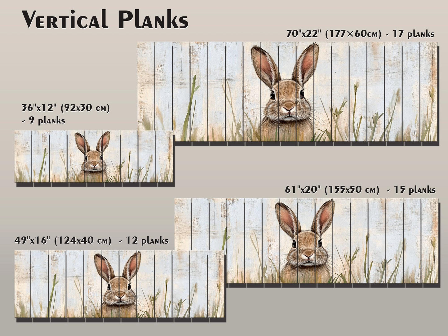 Rustic Wood Wall Art - Rabbit Hiding in Tall Grass Painting Printed on Wood, Hunting Wall Art, Forest Animals Print, Hunting Cabin Decor