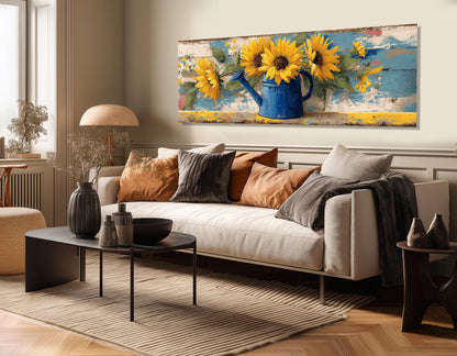 Sunflowers Canvas Print – Rustic Flower Art | Framed Wall Art, Ready to Hang