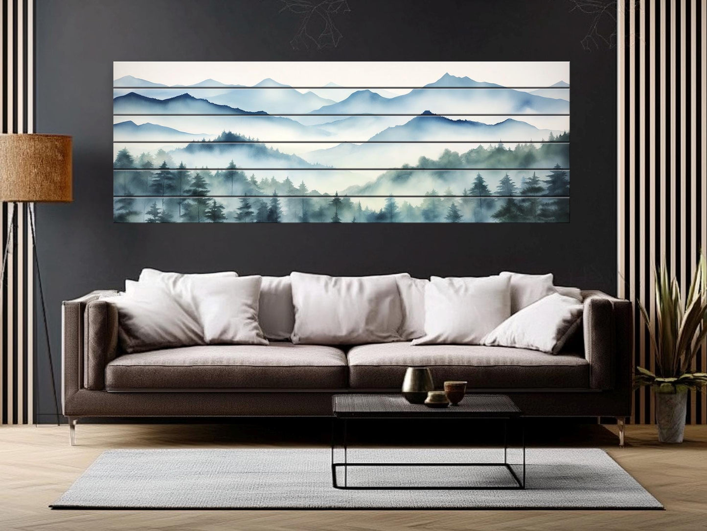 Misty Forest  Print On Natural Wood - Nature Wall Art