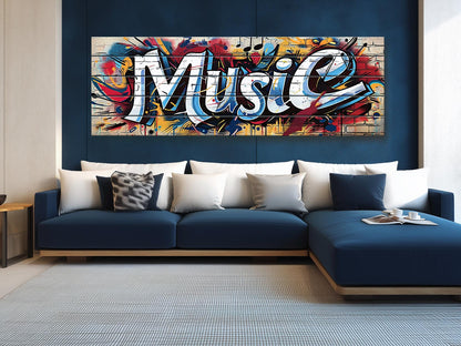 Graffiti Wood Art – Colorful Urban Wall Decor | Natural Wood Print, Ready to Hang
