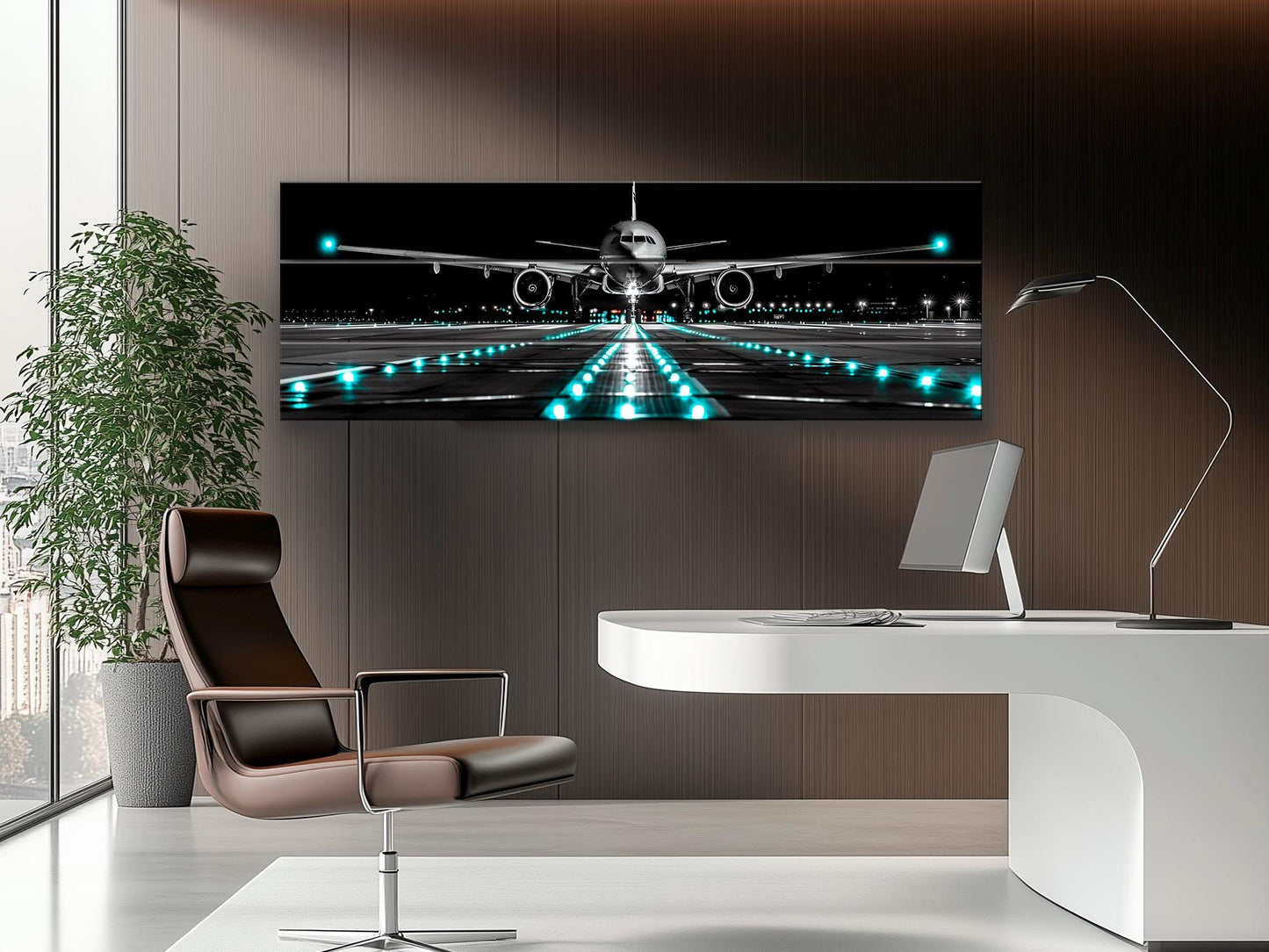 Wooden Wall Art – Scenic Airplane Wall Decor | Plane Panoramic Print on Wood