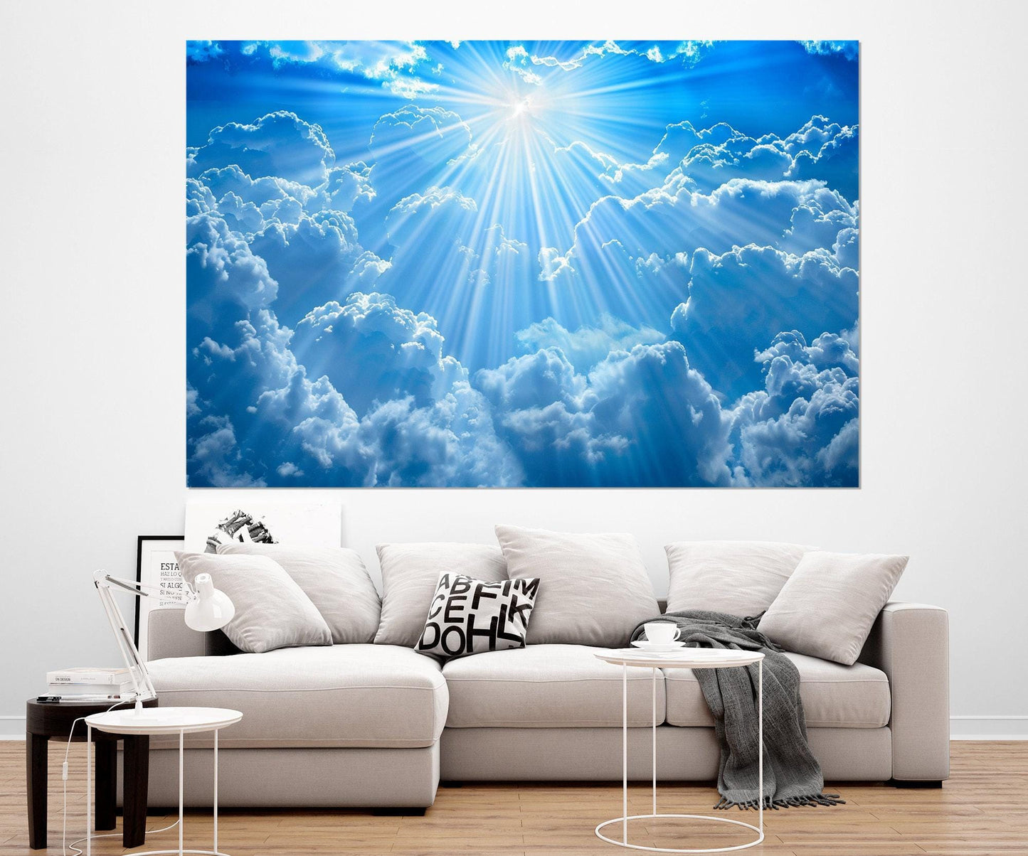 Sky Canvas Print – Heavenly Light Beams on Cotton Canvas, Ready to Hang Art