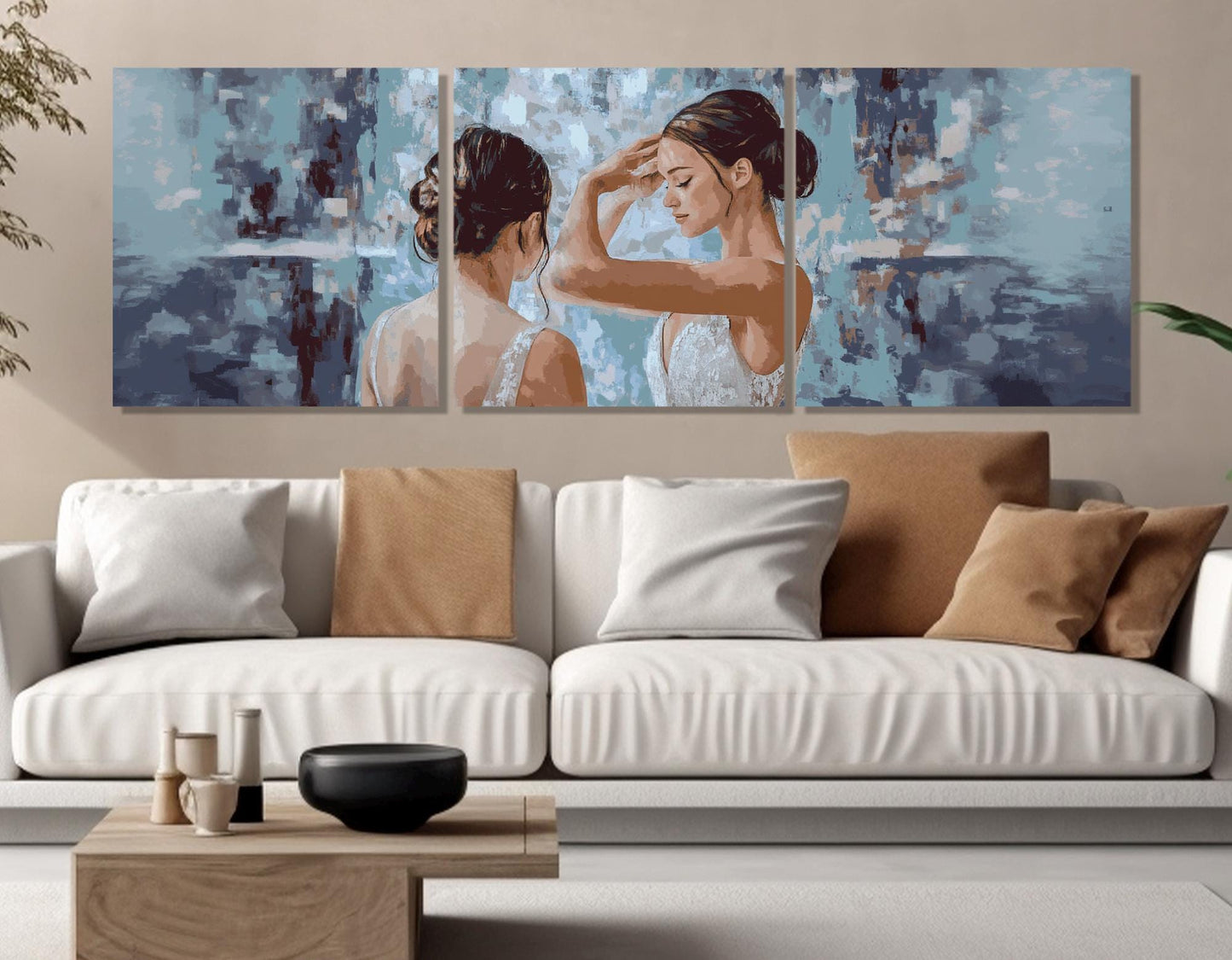 Ballerina Canvas Print – Abstract Ballet Painting on Cotton Canvas | Framed Wall Art
