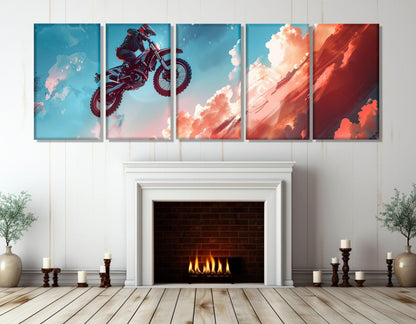 Motocross Canvas Print – Large Framed Cotton Canvas Art | Ready to Hang Wall Decor