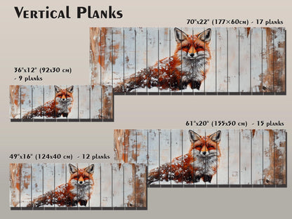 Wood Wall Art - Rustic Red Fox Print on Natural Wood | Forest Animal Decor