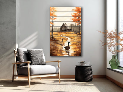 Rustic Farm Wall Art – Natural Wood Print | Farmhouse Rustic Decor