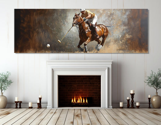 Polo Wall Art - Abstract Polo Print on Cotton Canvas, Framed & Ready to Hang