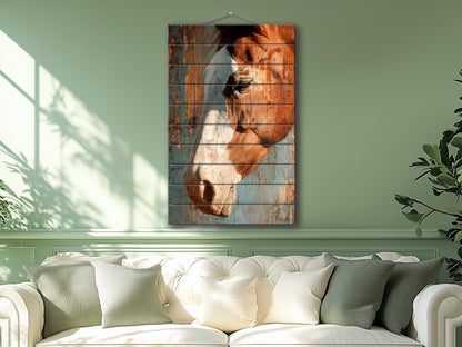 Wood Wall Art - Farmhouse Rustic Wall Decor Featuring Horse Wood Print