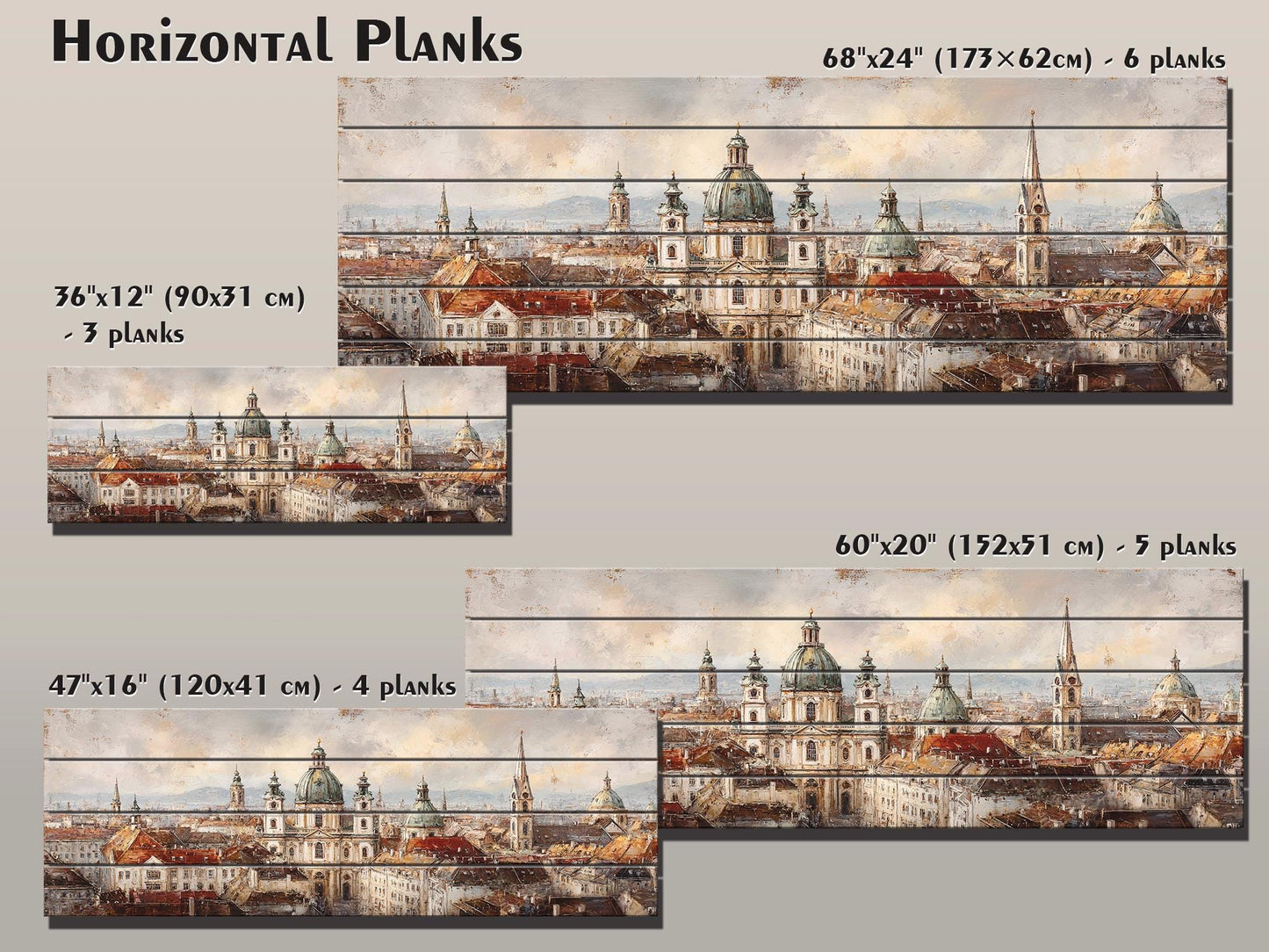 Vienna Wood Print – Rustic Wall Art Featuring St. Stephen’s Cathedral on Distressed Wood Panel