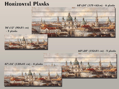 Vienna Wood Print – Rustic Wall Art Featuring St. Stephen’s Cathedral on Distressed Wood Panel
