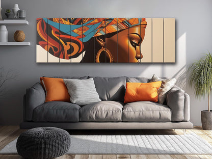 African Women  Printed On Natural Wood – Ethnic Portrait Wall Art