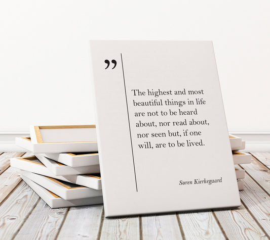 Søren Kierkegaard Canvas Print – Motivational Quote Art on Cotton Canvas