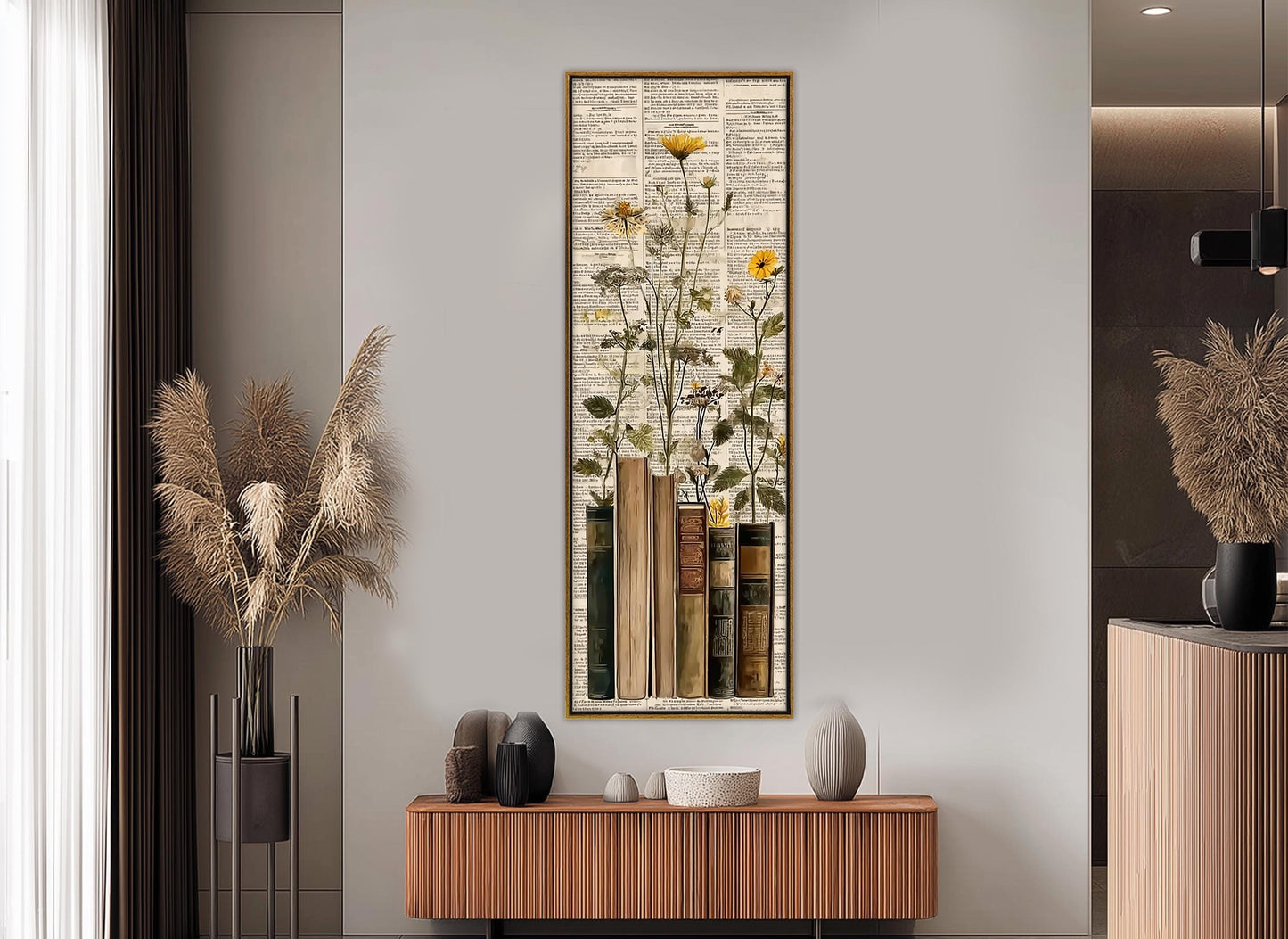 Wildflowers Canvas Print – Vintage Botanical Wall Art, Framed Floral Print, Ready to Hang