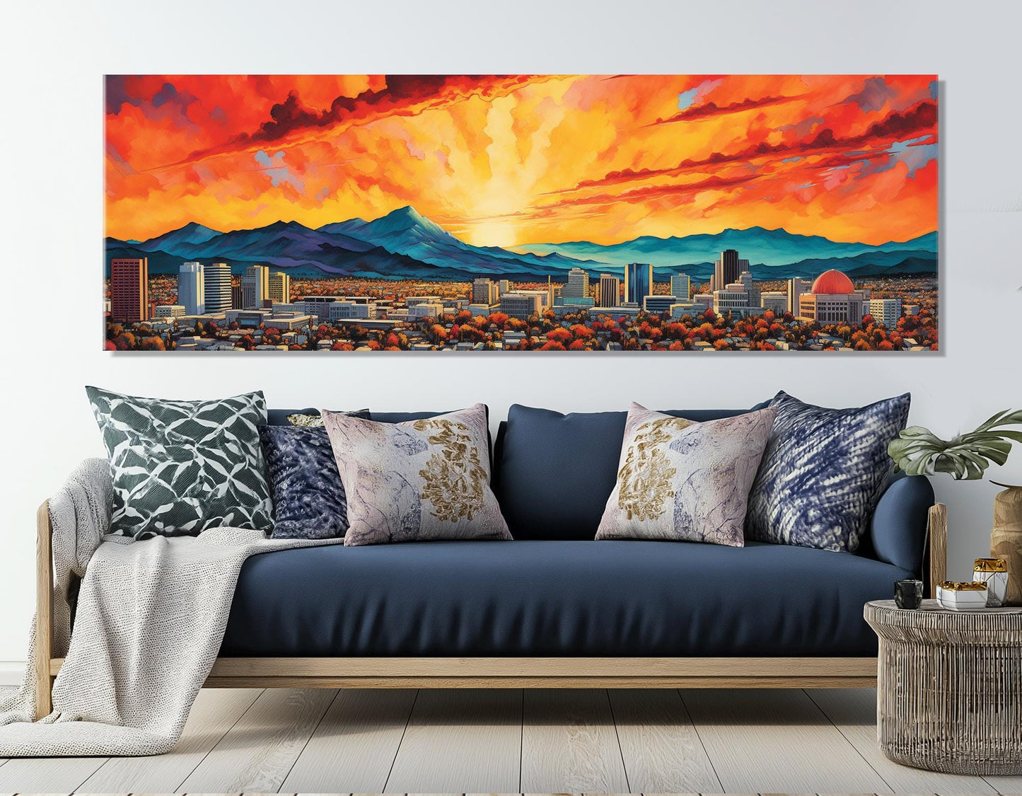 San Jose Canvas Print – Large Framed Gallery Wrapped Canvas | Abstract Cityscape Wall Art