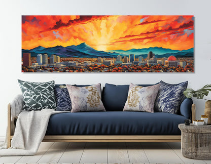 San Jose Canvas Print – Large Framed Gallery Wrapped Canvas | Abstract Cityscape Wall Art
