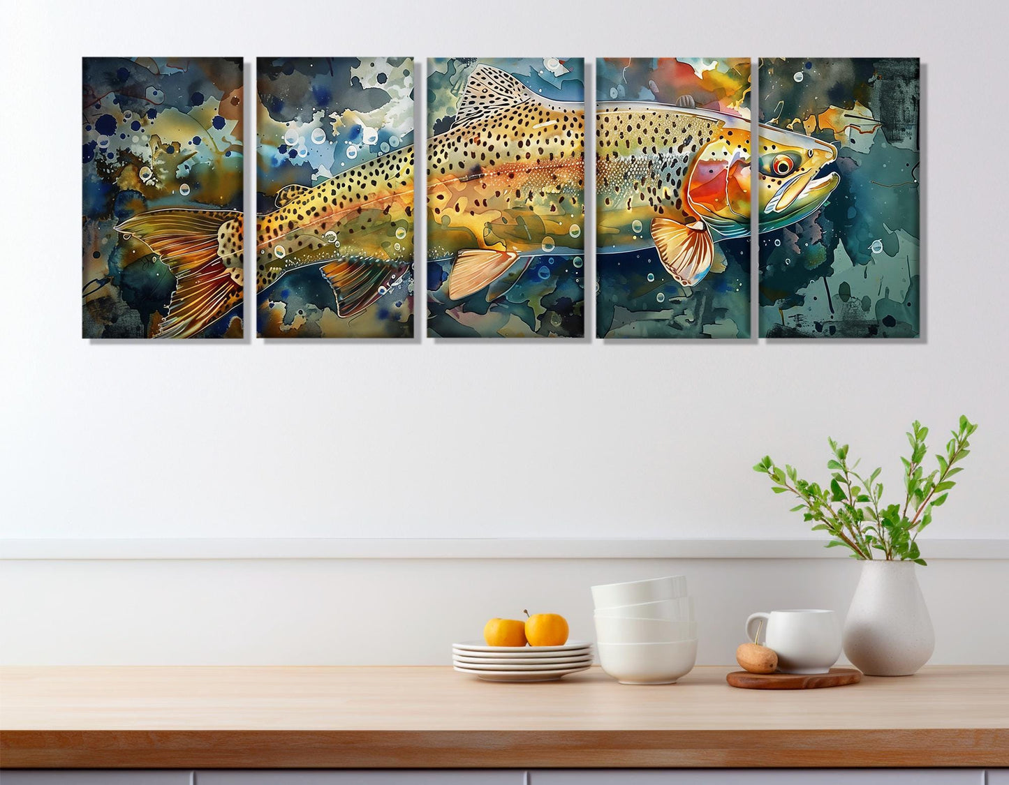 Rainbow Trout Canvas Print – Framed Fishing Wall Art, Gallery Wrapped Cotton Canvas