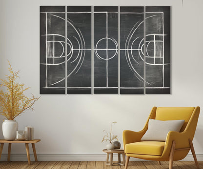 Basketball Court Canvas – Framed Cotton Print | Gallery Wrapped Indoor Wall Art