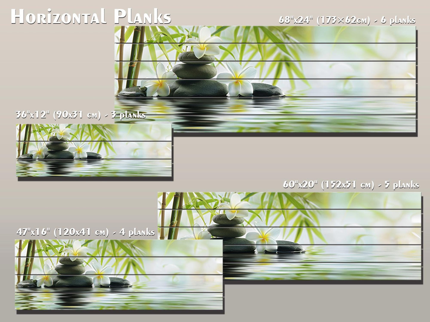 Bamboo Spa Wall Art – Natural Wood Decor | Calming Zen Wall Hanging Print