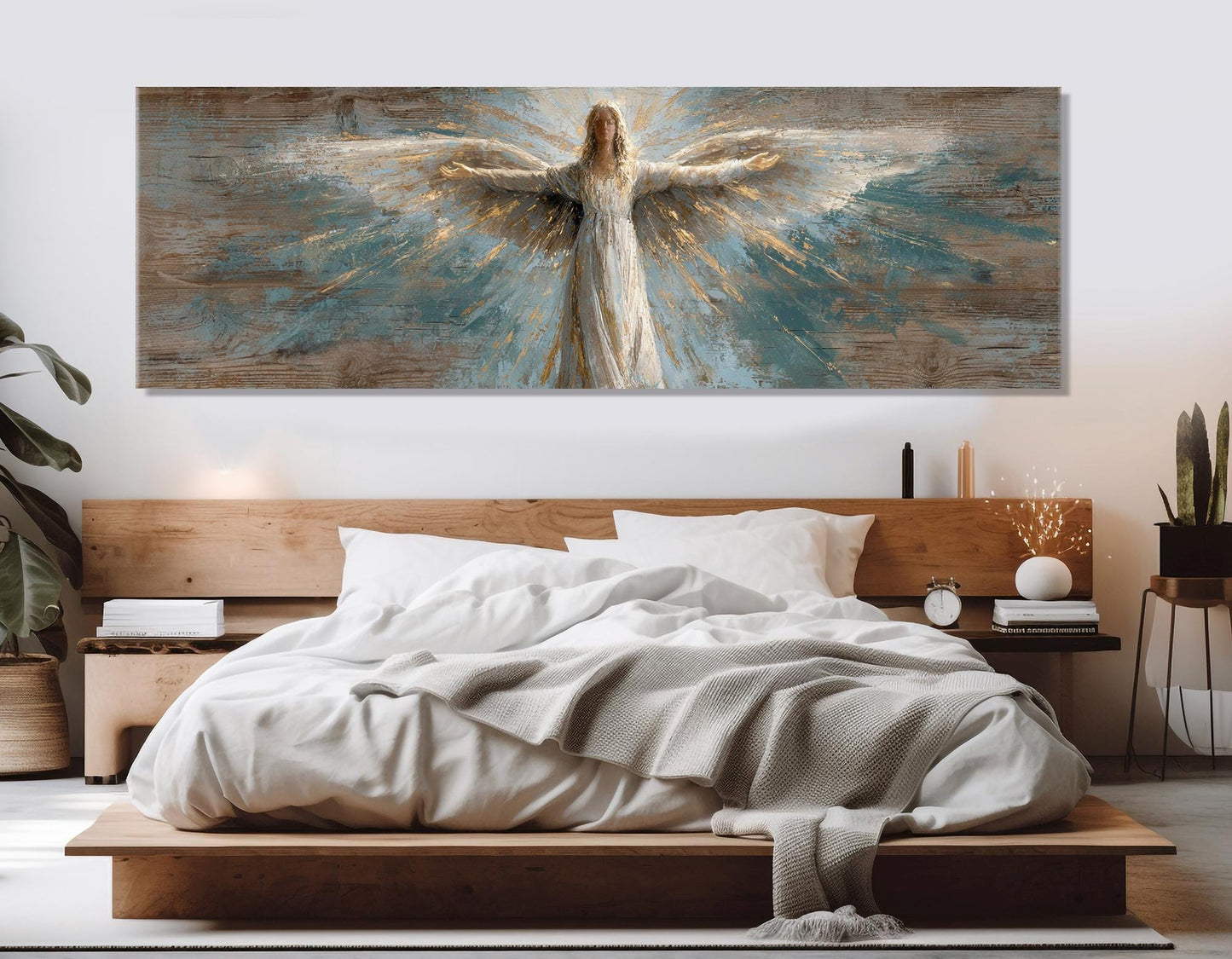 Angel Canvas Print – Rustic Christian Decor | Framed & Ready to Hang Wall Art