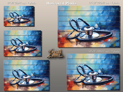 Stethoscope Wall Art – Wooden Medical Decor | Modern Hospital Wall Decoration