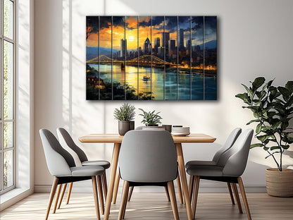 Pittsburgh Wall Art - Rustic Wood Wall Decor With Unique Grain & Fade Resistant Print