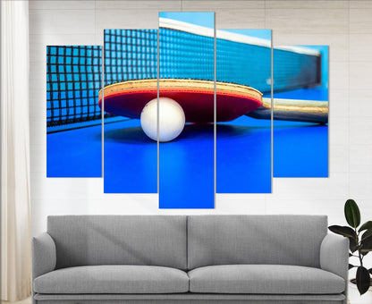 Table Tennis Wall Art - Ping Pong Canvas Sports Art | Gallery Wrapped Canvas Print