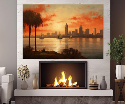 San Diego Canvas Print – Framed Cotton Gallery Wrapped Wall Art For Living Room