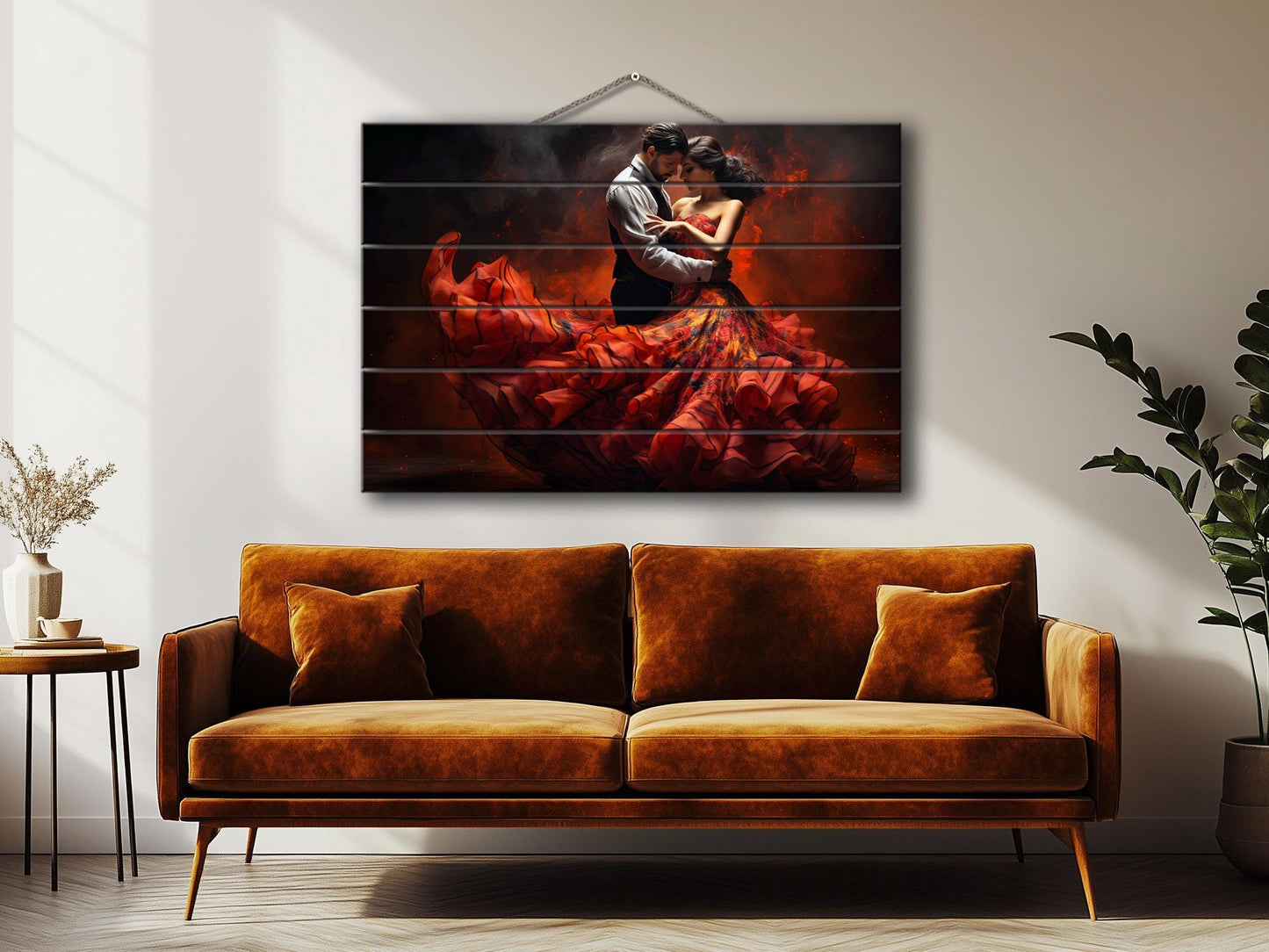 Wood Wall Art – Flamenco Dance Print | Vintage Dance Art on Natural Wood
