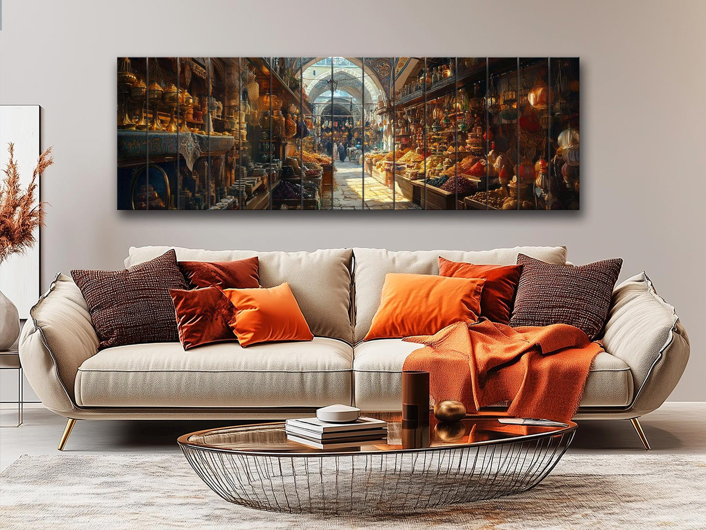 Grand Bazaar in Istanbul Painting Print On Wood - Ancient Oriental Market Decor