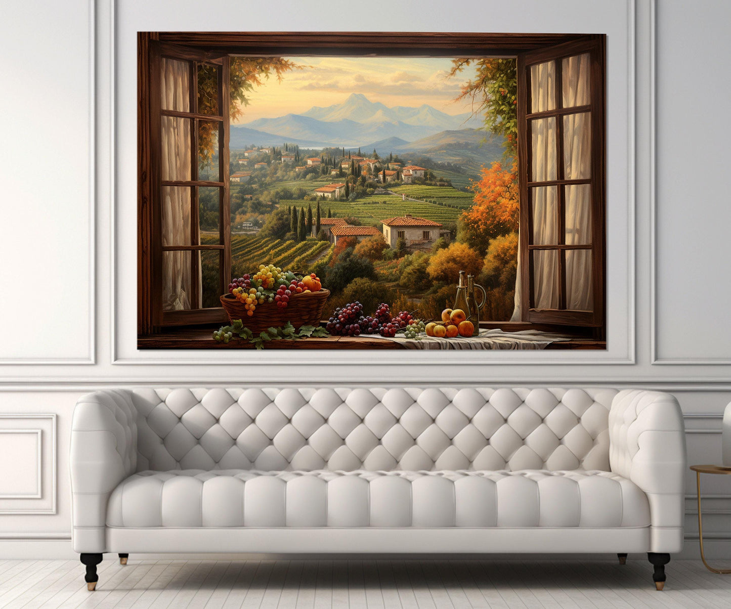 Tuscany Canvas Print – Open Window Painting | Framed Canvas Print, Ready to Hang Art