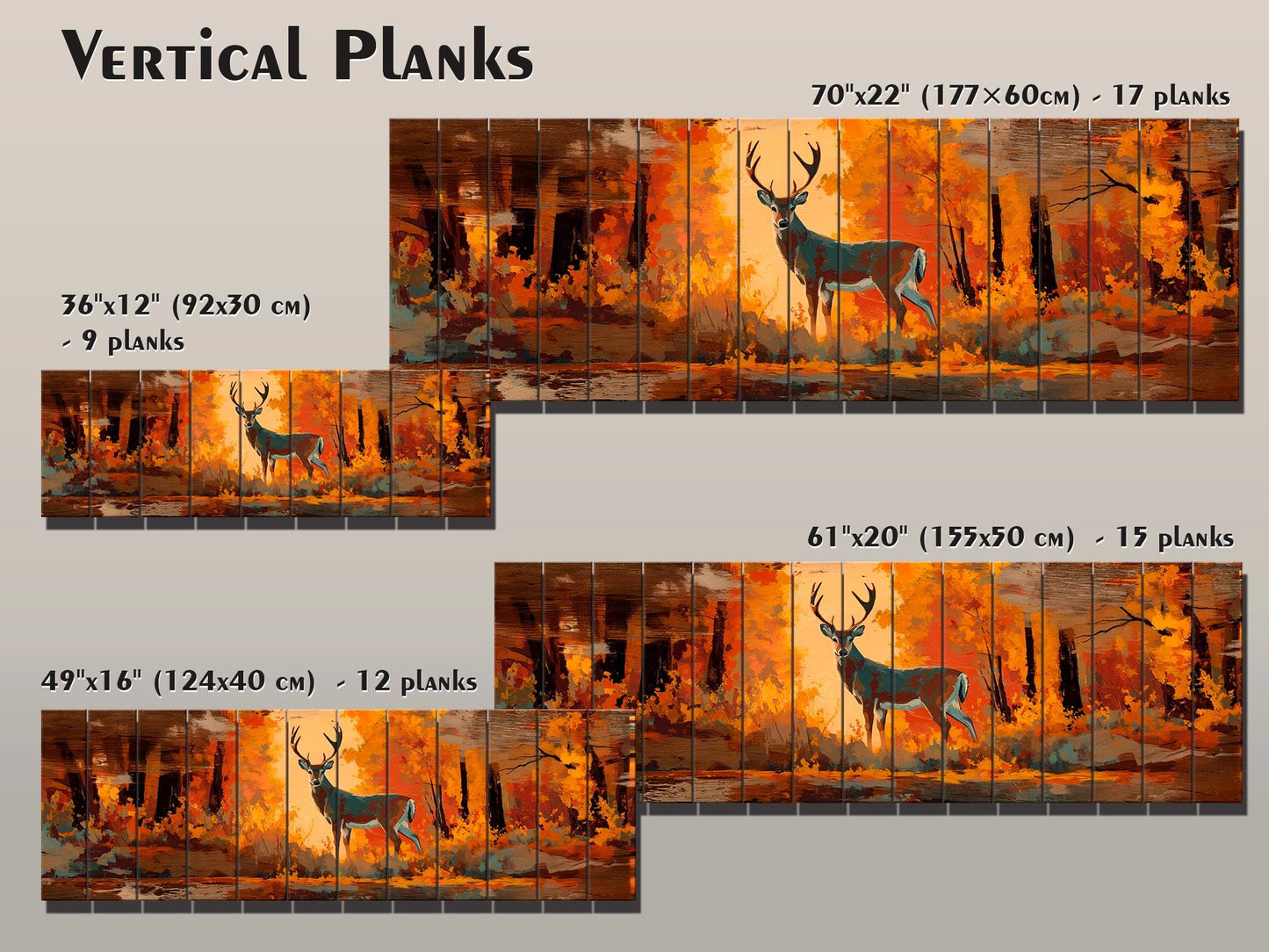 Deer Wall Art - Rustic Wood Print | Autumn Deer Print on Wood | Cabin Decor