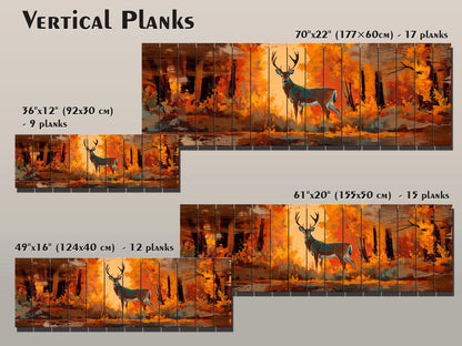Deer Wall Art - Rustic Wood Print | Autumn Deer Print on Wood | Cabin Decor