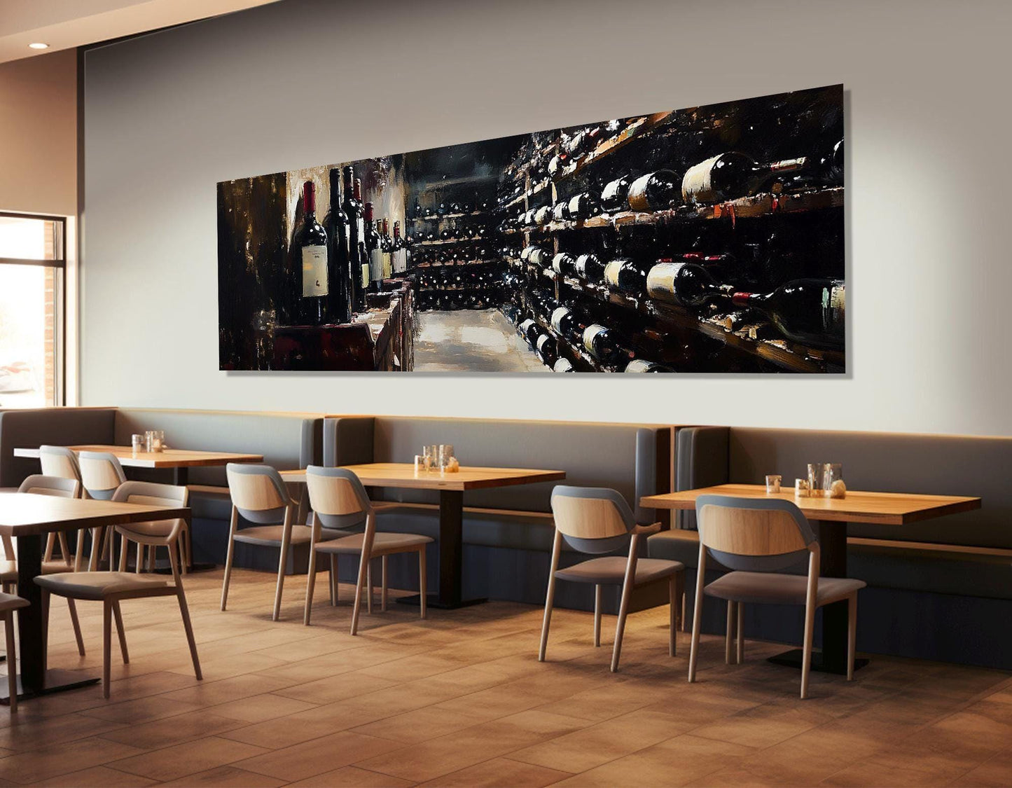 Vintage Wine Canvas | Framed Cotton Canvas Print - Panoramic Wine Wall Art