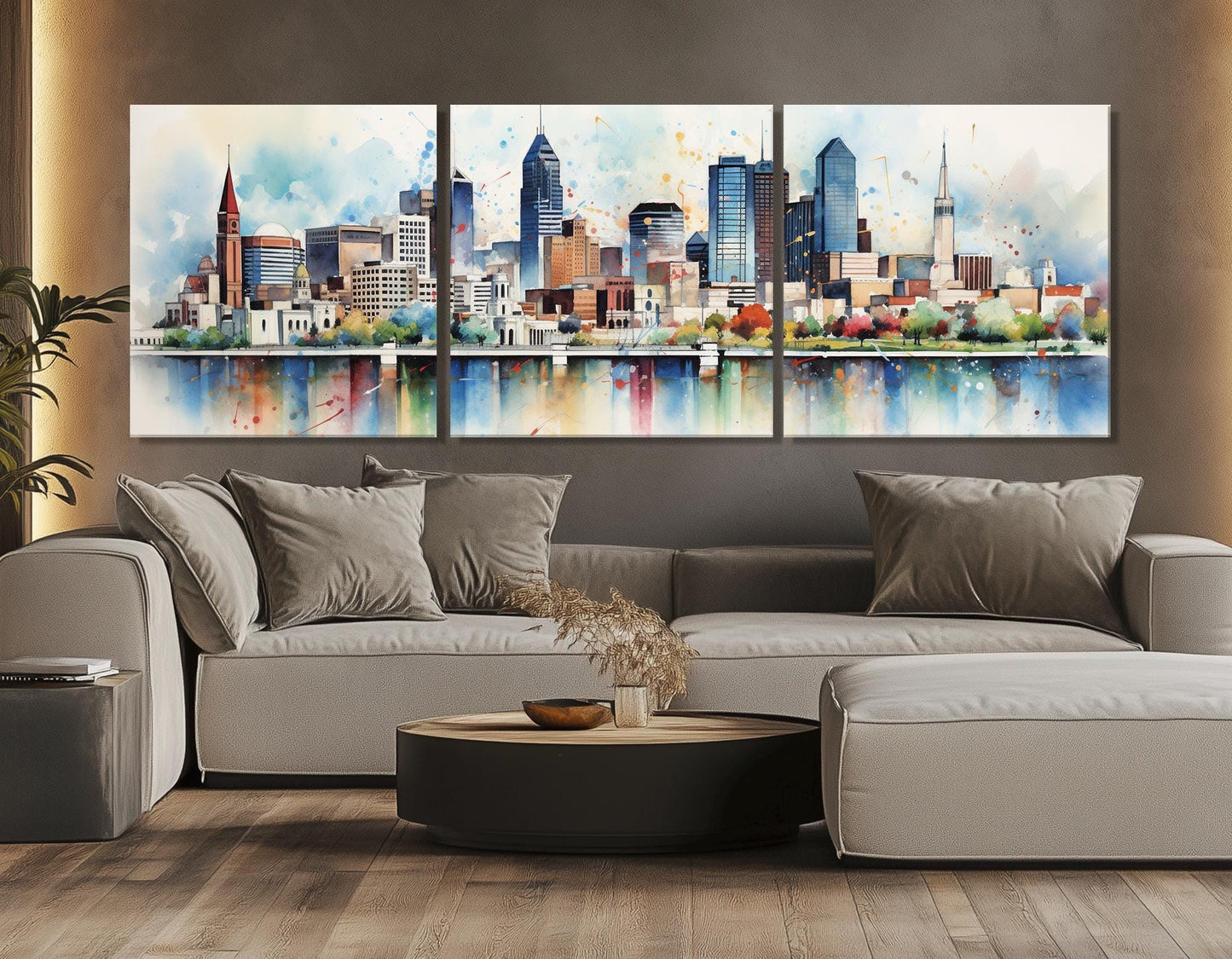 Indianapolis Canvas Print - Watercolor Wall Art | Framed & Ready to Hang