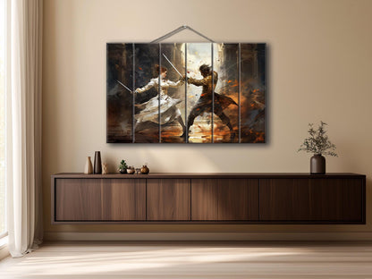 Wood Wall Art – Vintage Fencing Wall Art | Rustic Wood Plank Artwork Gift