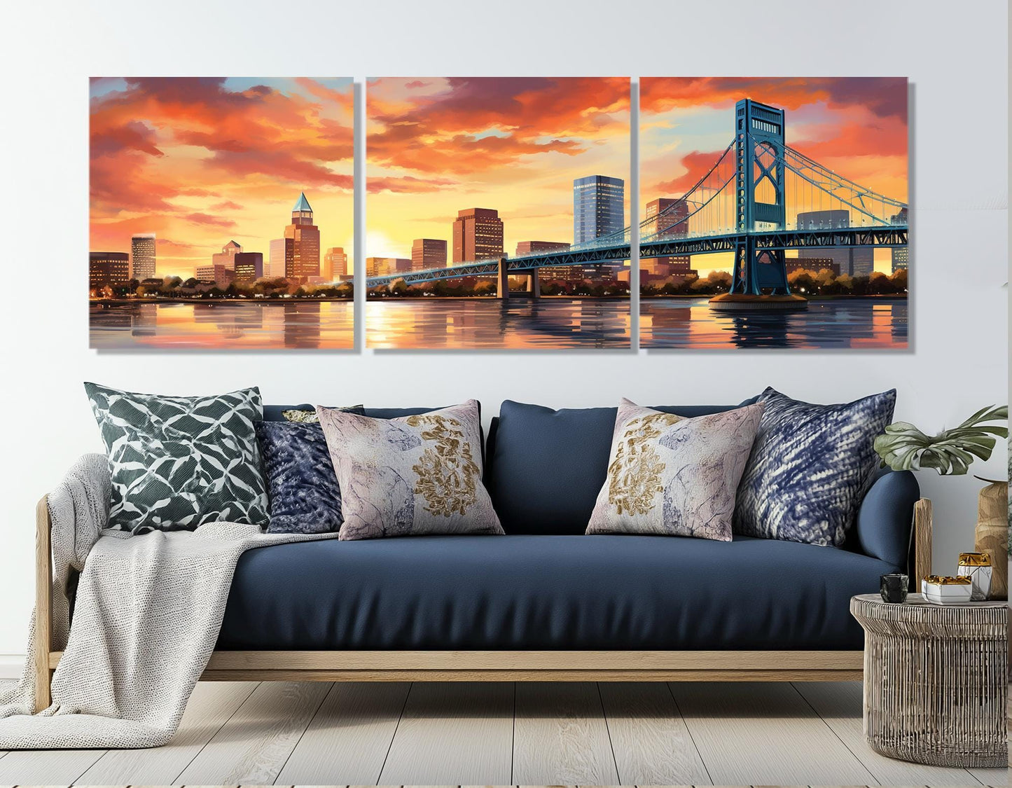 Jacksonville Canvas Print – Abstract City Painting | Gallery Wrapped Cotton Canvas Art