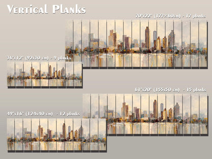 Atlanta Skyline Wood Print – Rustic Wall Art | Beige Farmhouse Decor on Distressed Wood