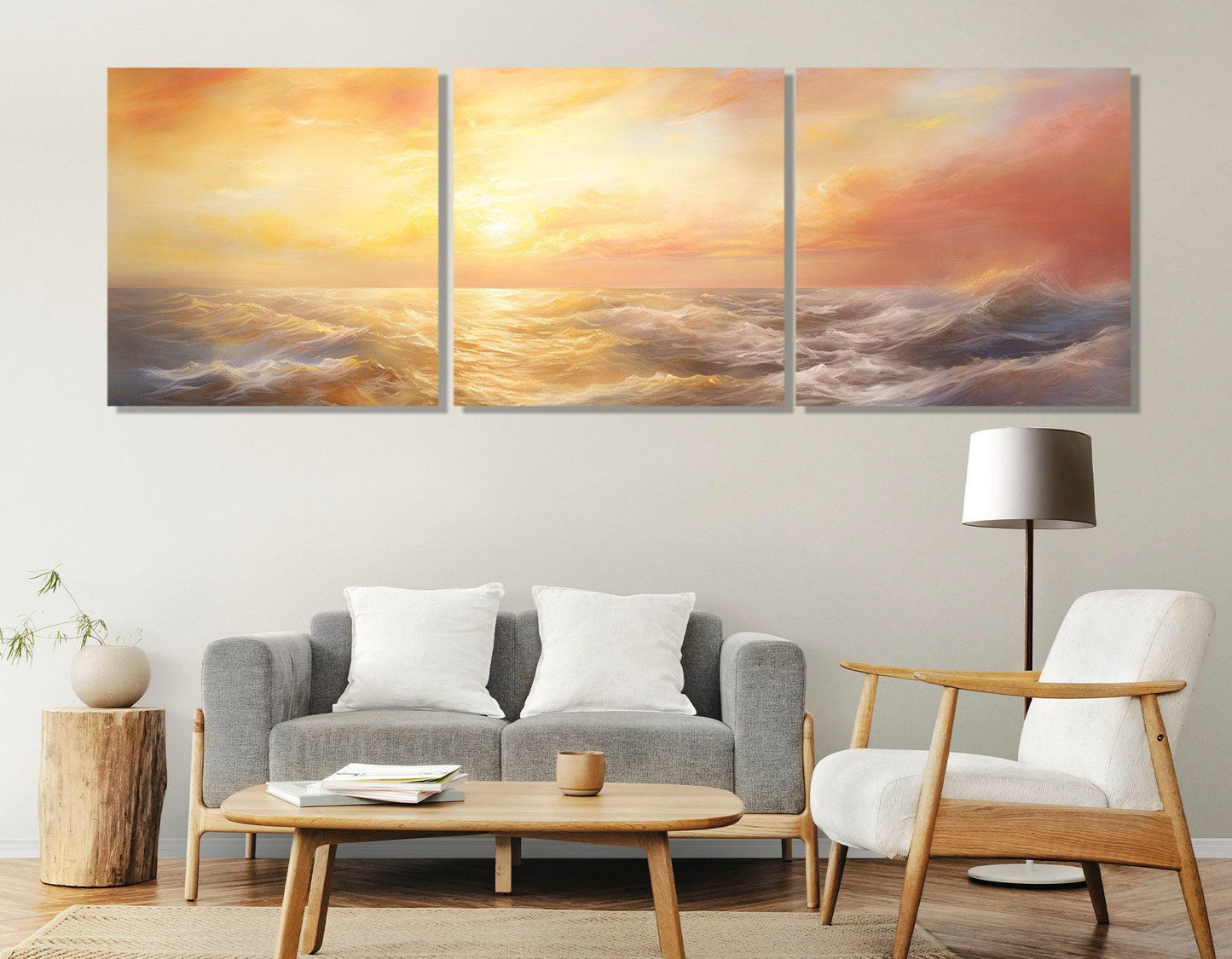 Ocean Sunrise Canvas Print – Ready to Hang Gallery Wrapped Coastal Wall Art