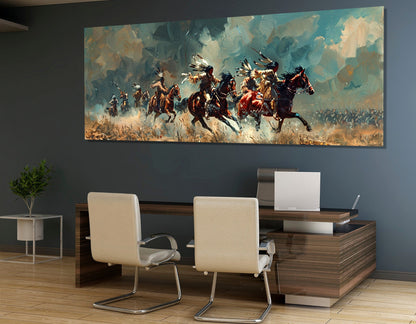 Native Americans Canvas Art – Framed Canvas Print Ready to Hang | Tribal Wall Decoration