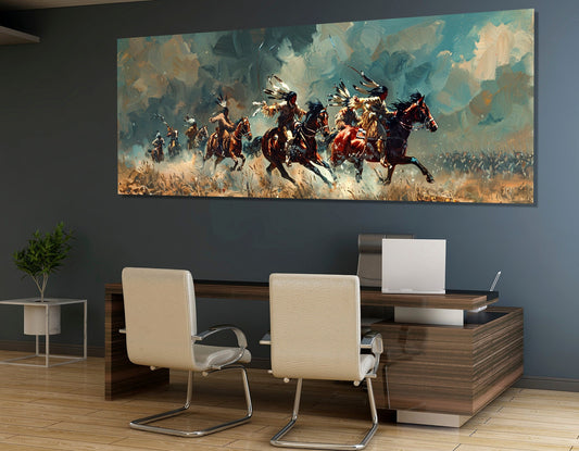 Native Americans Canvas Art – Framed Canvas Print Ready to Hang | Tribal Wall Decoration