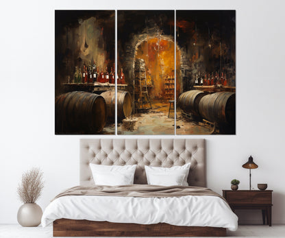 Vintage Wine Wall Art – Wine Cellar Canvas Print | Framed & Ready to Hang