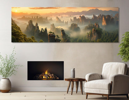 Zhangjiajie Canvas Print – Framed Forest Painting | China Wall Art, Ready to Hang