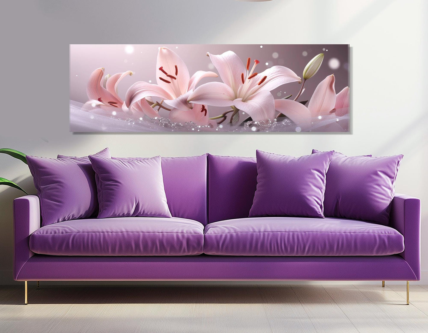 Pink Lily Canvas Print - Floral Wall Decor | Gallery Wrapped Cotton Canvas Art
